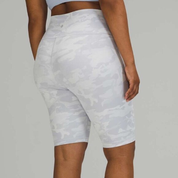 Lululemon Wunder Under Short 10" *Ribbed Incognito Camo Jacquard Alpine White - Picture 7 of 7